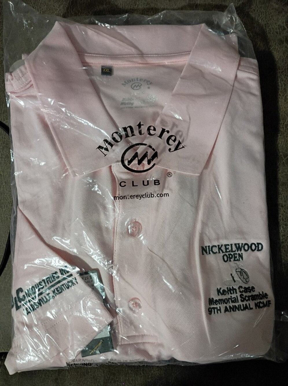 Monterey Club Pink Polo Shirt - Nickelwood Open Embroidered